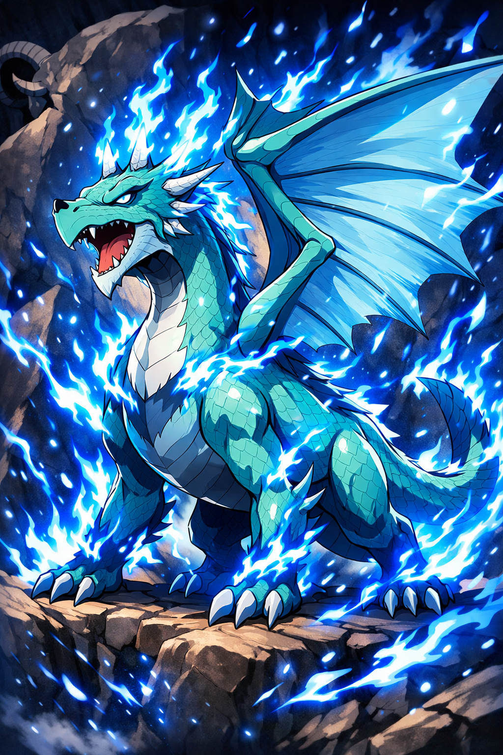 Blue Hellfire Dragon Tee
